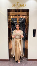 Gold Corset 3pc Drape Skirt & Cape Set