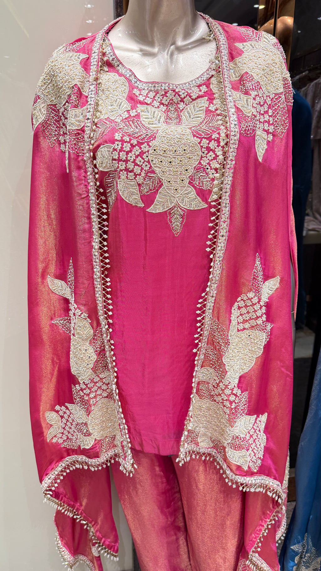 SHIMMER CAPE EMBROIDERED FESTIVE SET