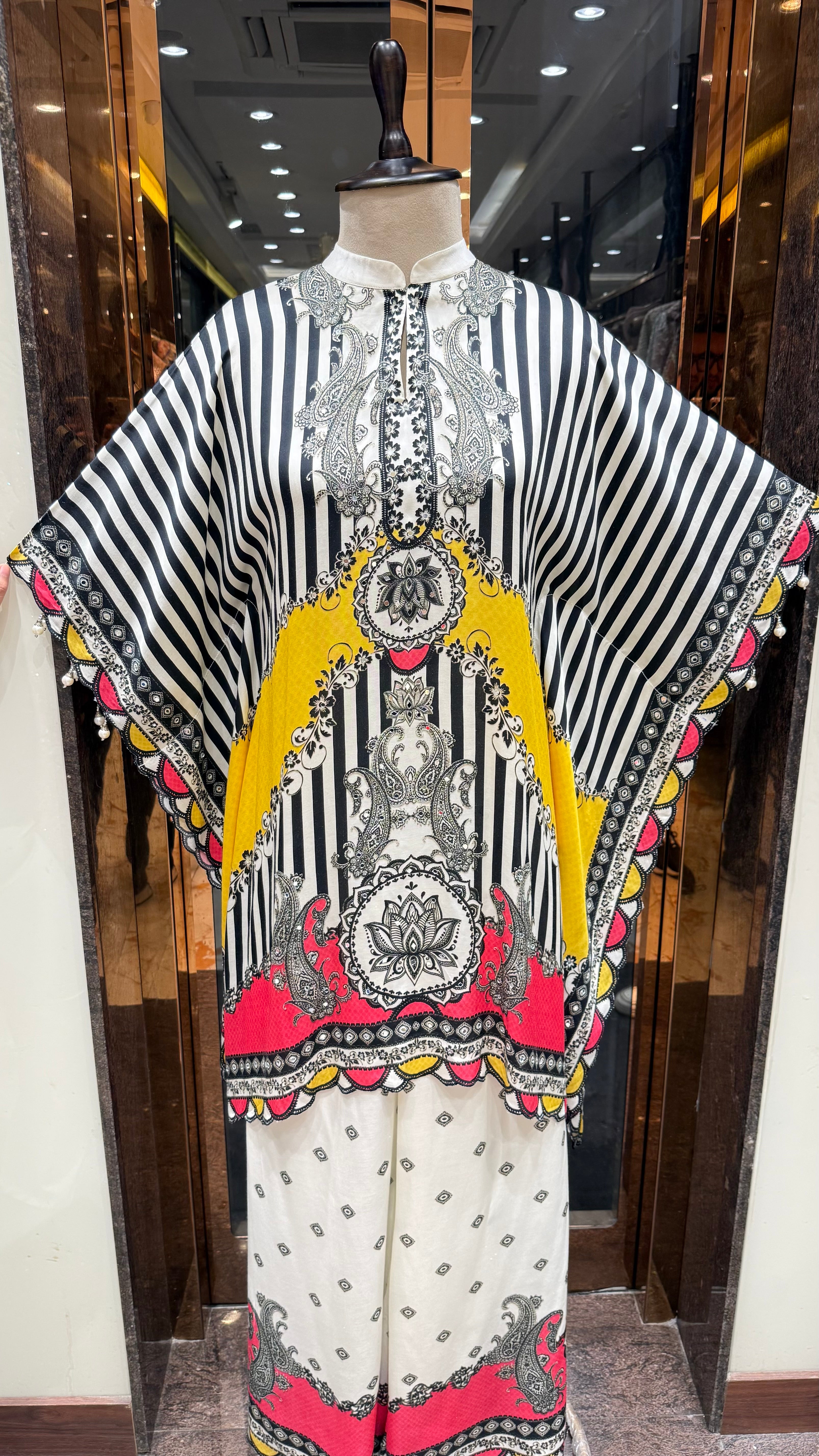 ZOYA STRIPED PAISLEY KAFTAN SET