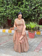 Short Shirt Style Designer Lehenga With Zari & Badla Work
