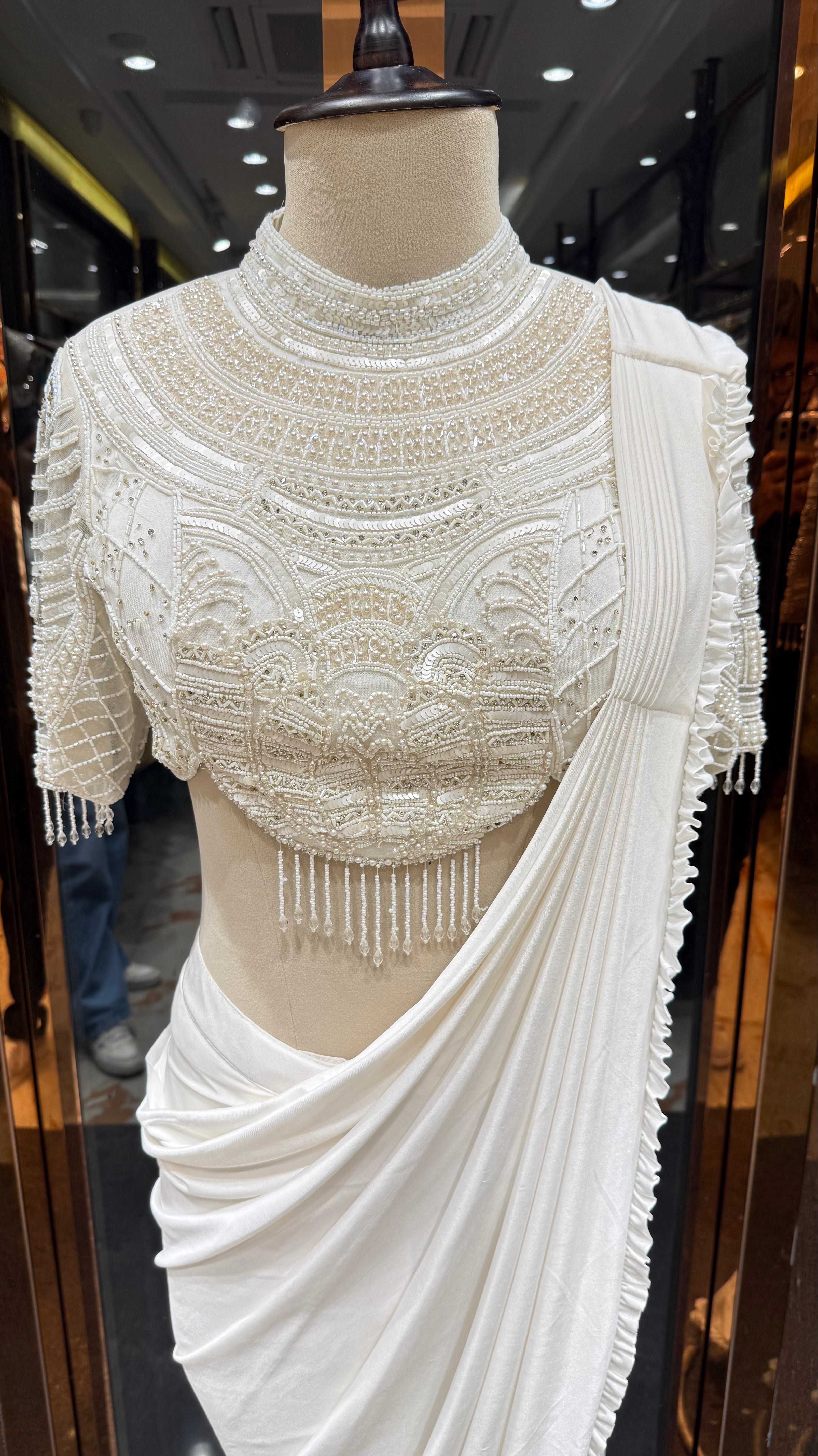 CLOUD PEARL DRAPE SAREE