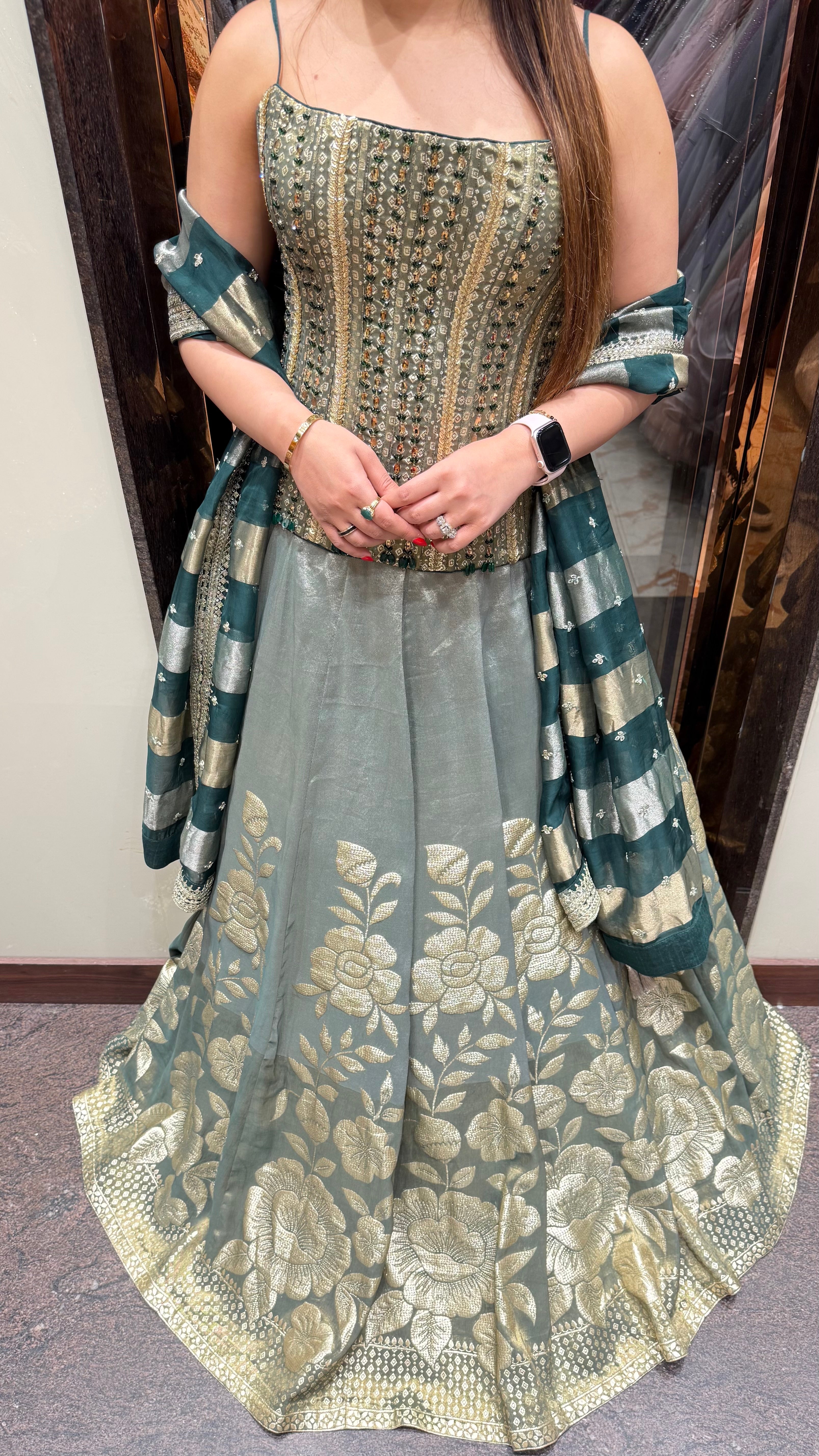 MIRAYA Handwork Corset Banarasi Lehenga
