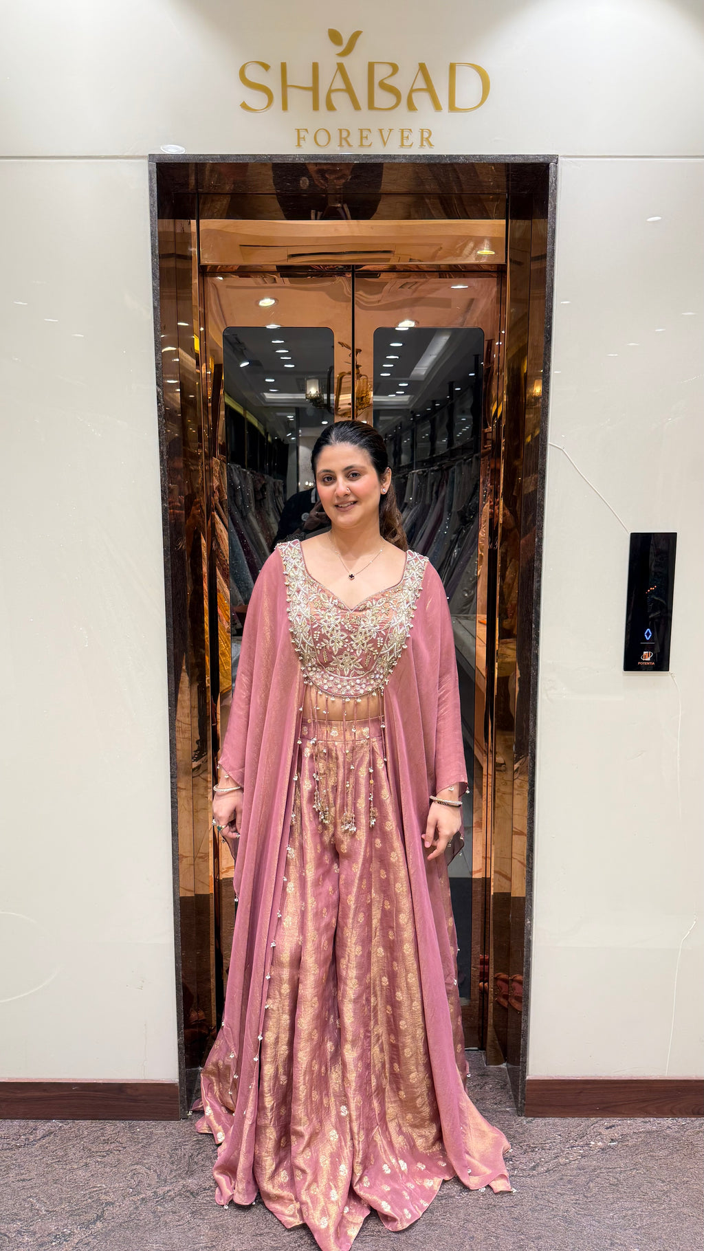 NOOR CAPE EMBROIDERED PALAZZO SET