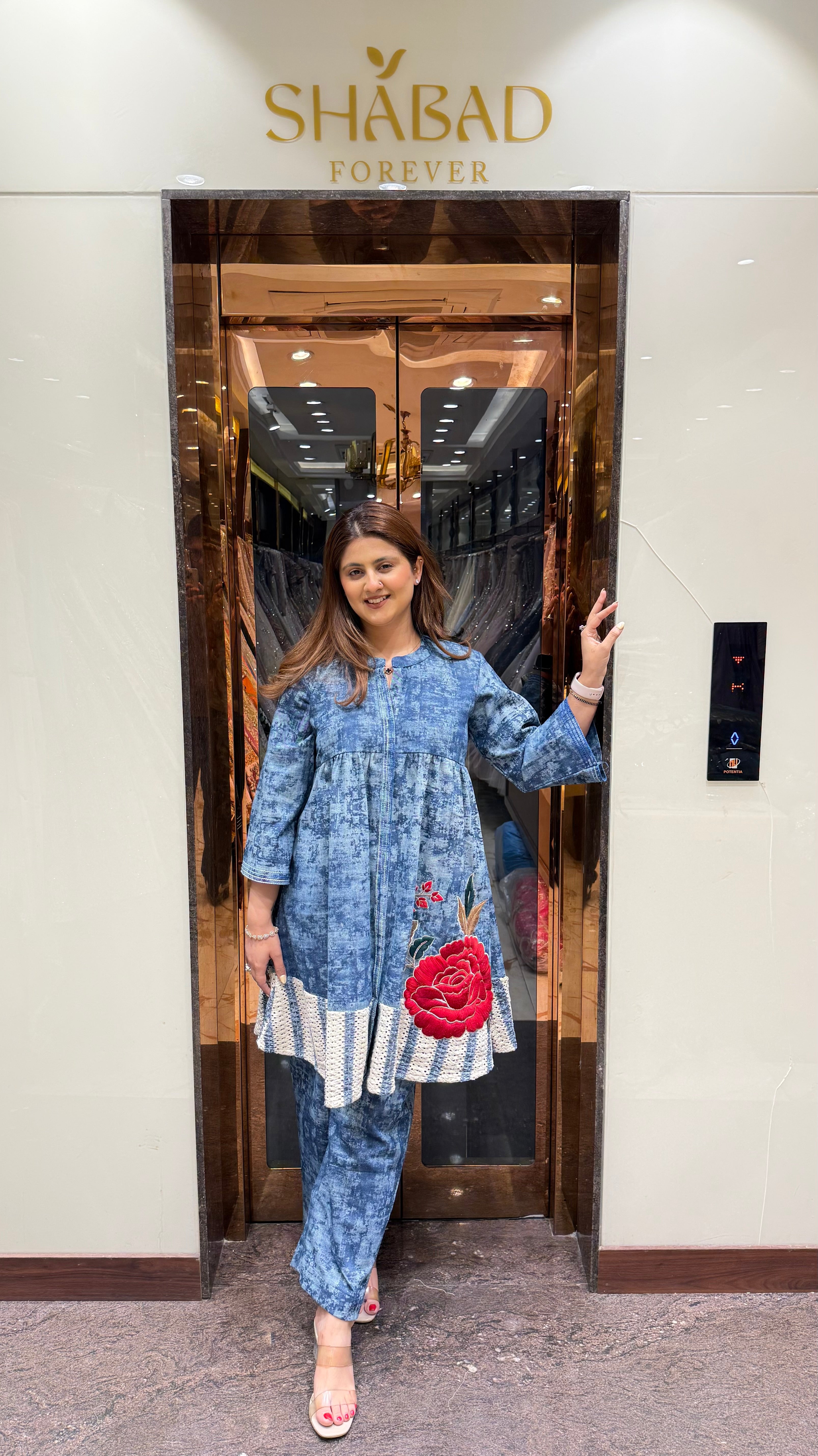 FLOWER DENIM CO-ORD