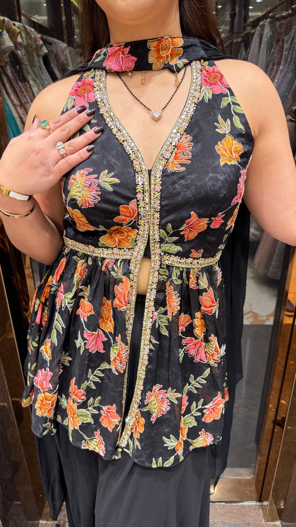 Halter Neck Indowestern Suit