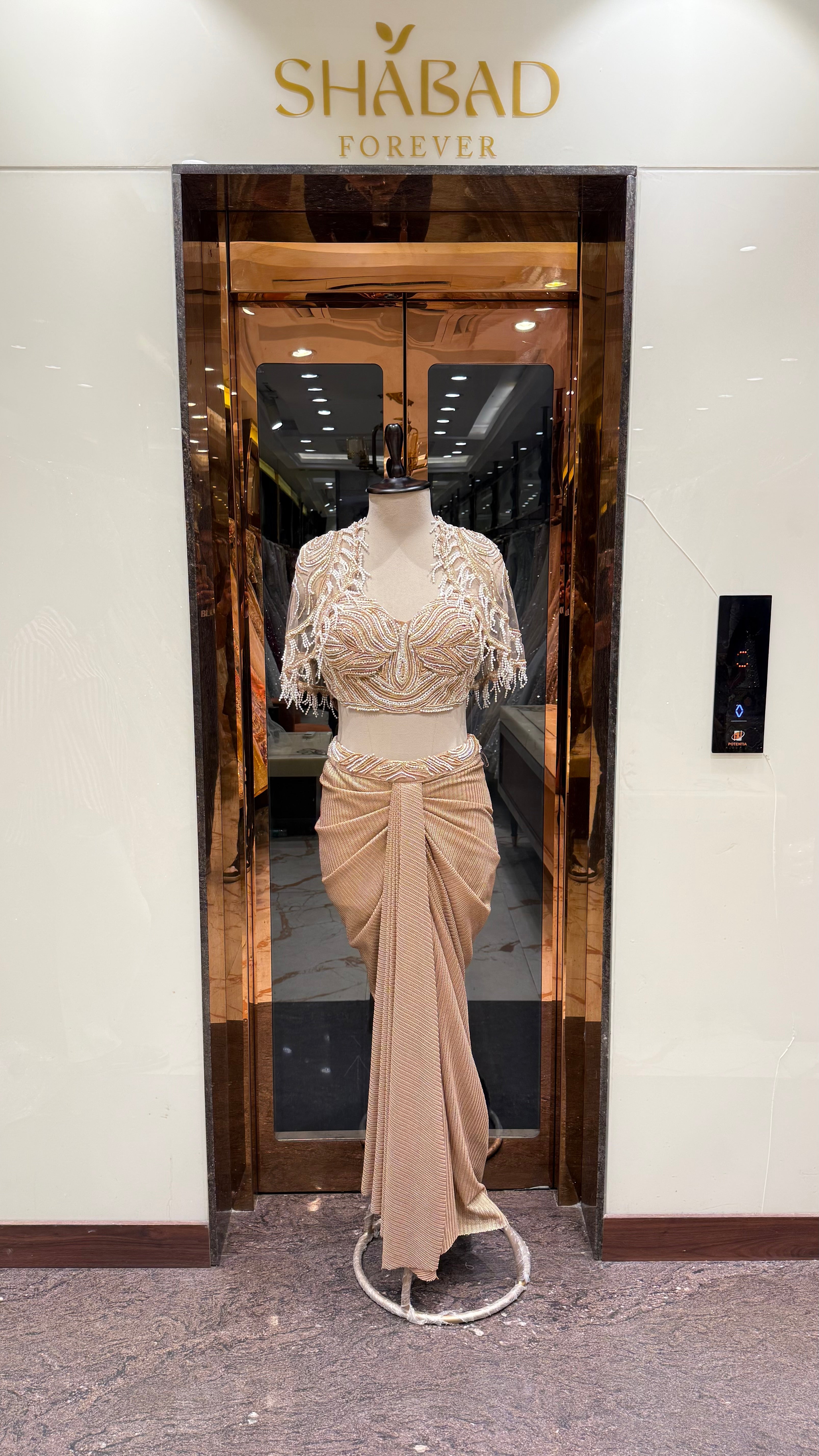 3-piece Indo-Western Cape Set with Drape Skirt