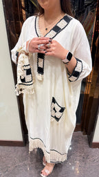Crochet patchwork kaftan set