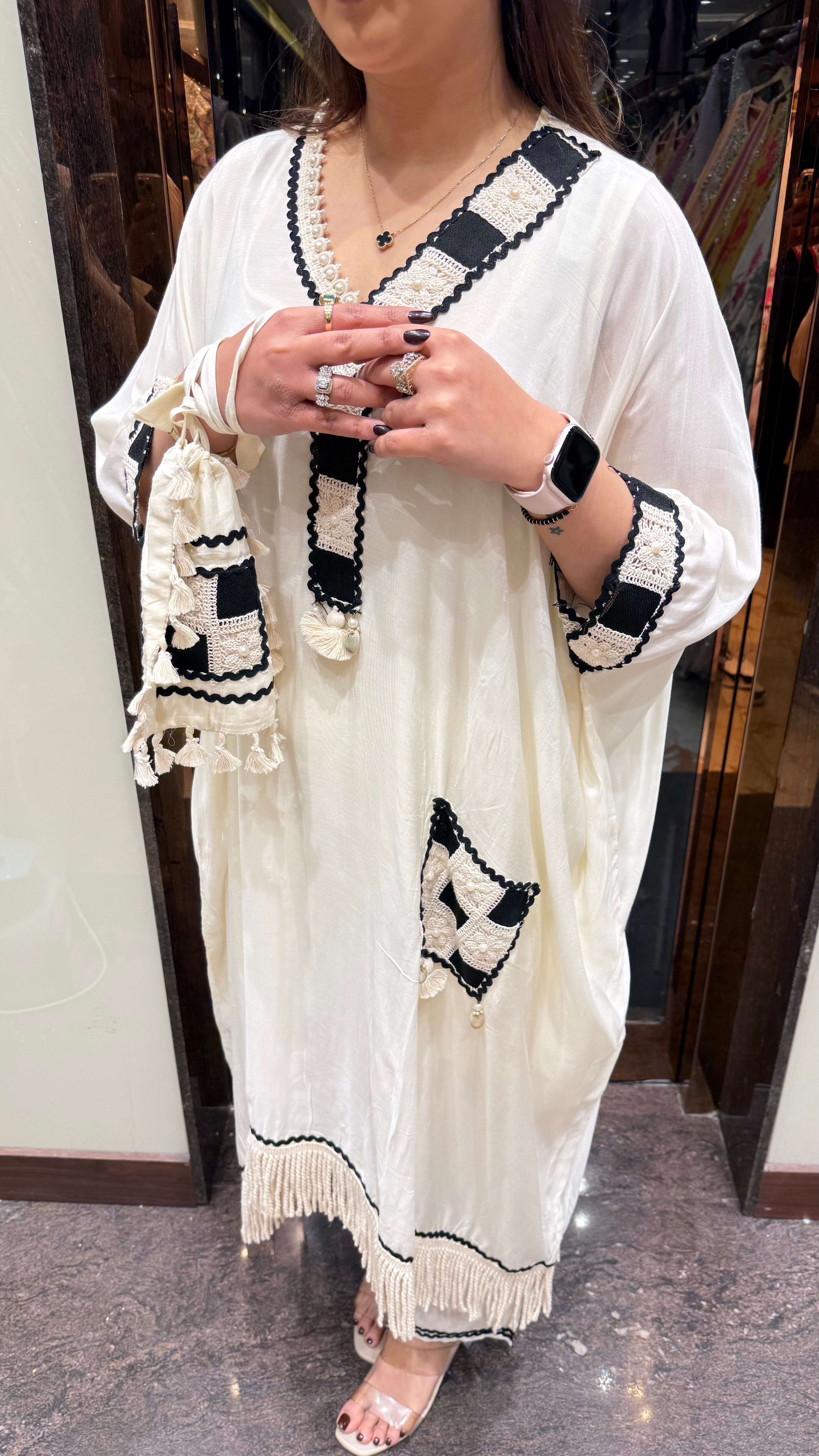 Crochet patchwork kaftan set
