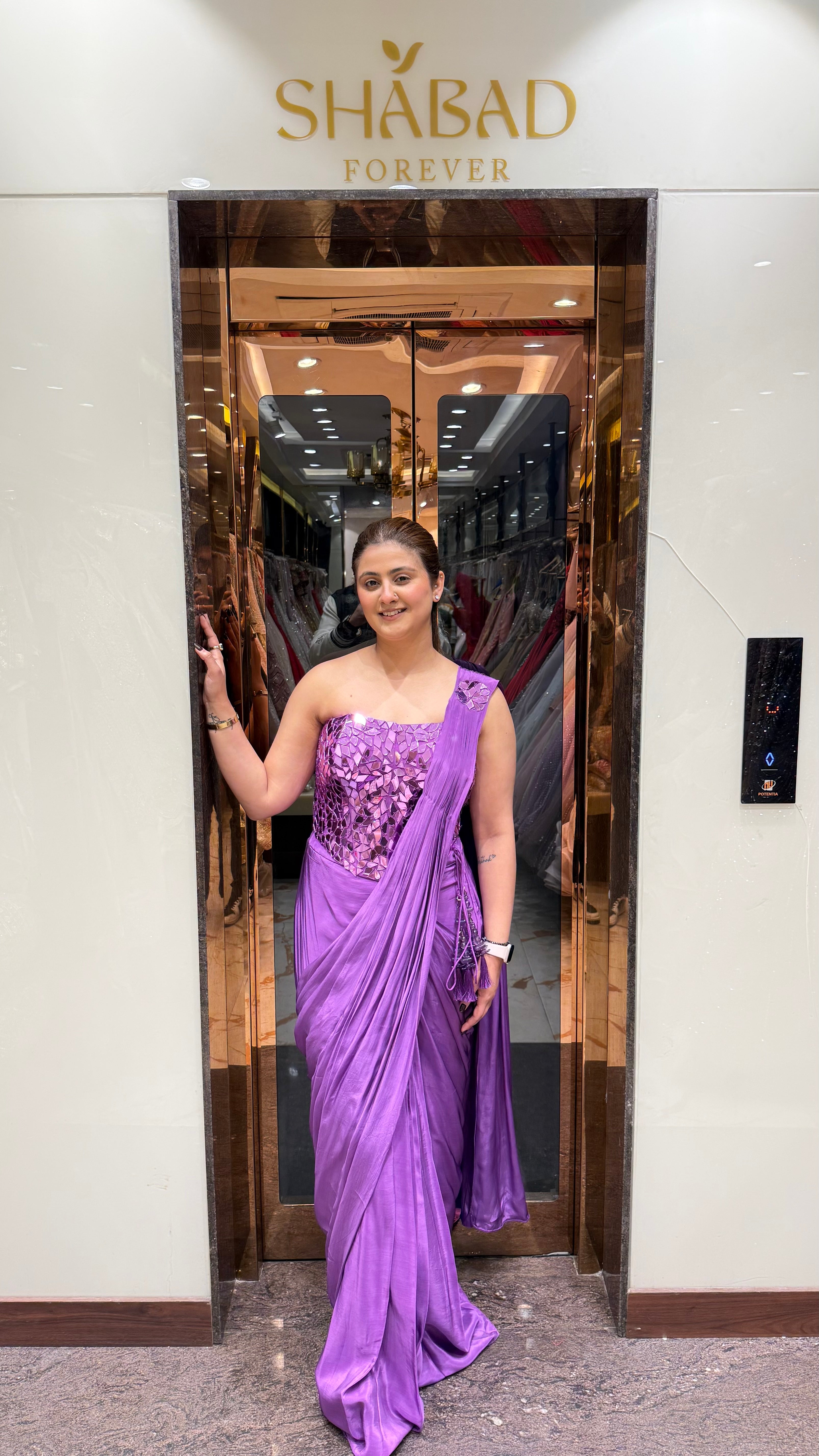 Mirror Tulip Corset Saree