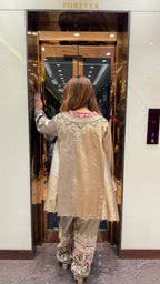 Handwork heavy designer coordset with hand embroidered farshi salwar