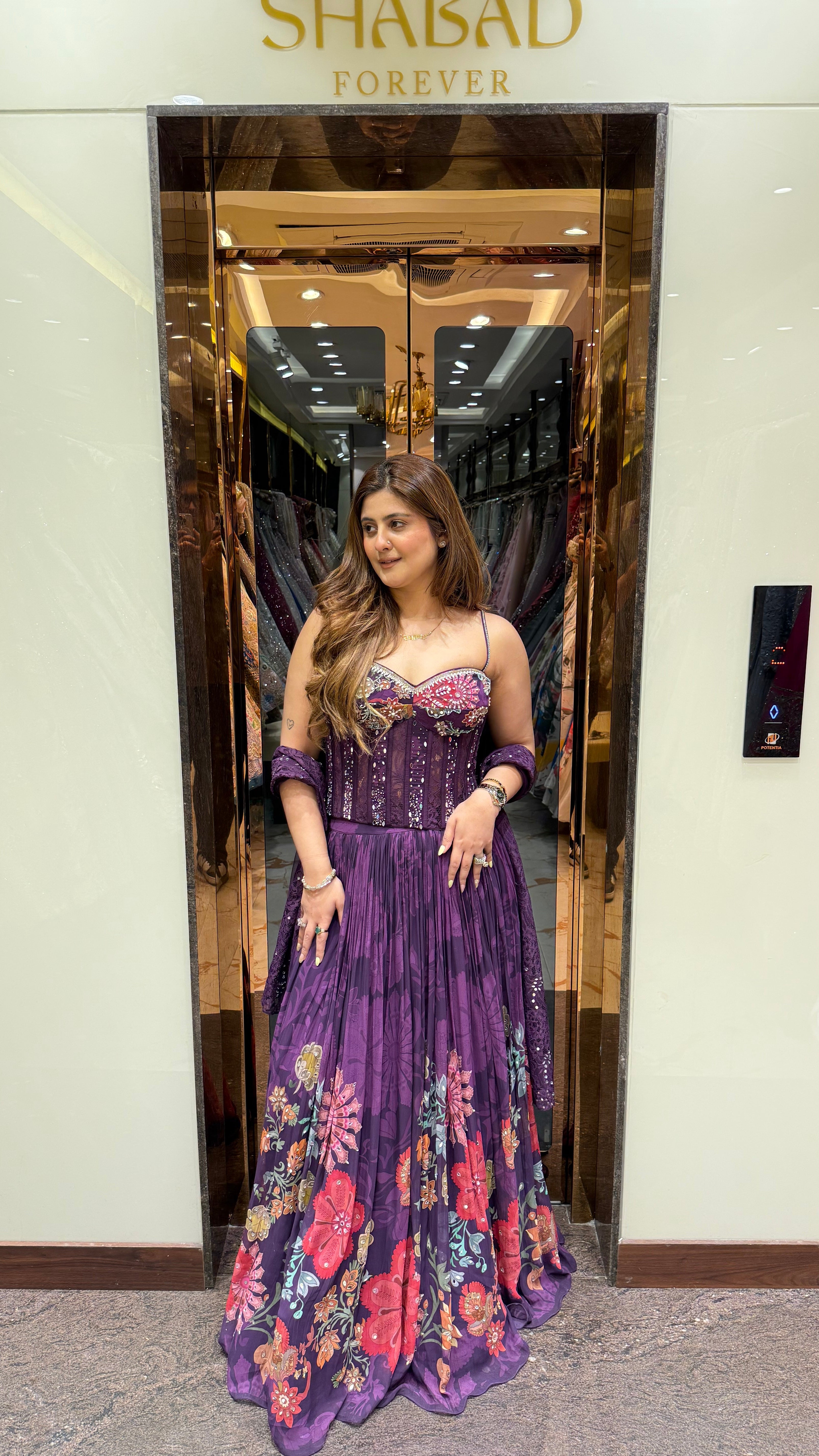 Printed Corset Lehenga