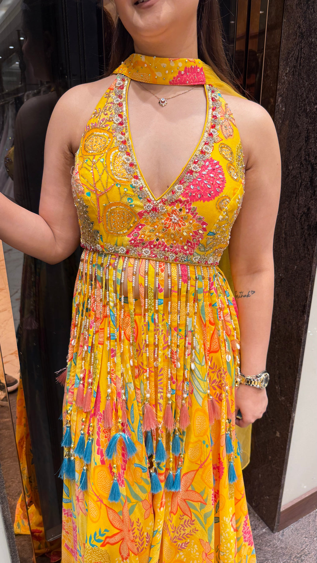 AMALFI HALTER NECK INDOWESTERN SET