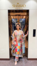 Colourblock Shimmer Kaftan Set