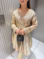 Dual Shade Micro Shimmer Coord Set With Dabka Work