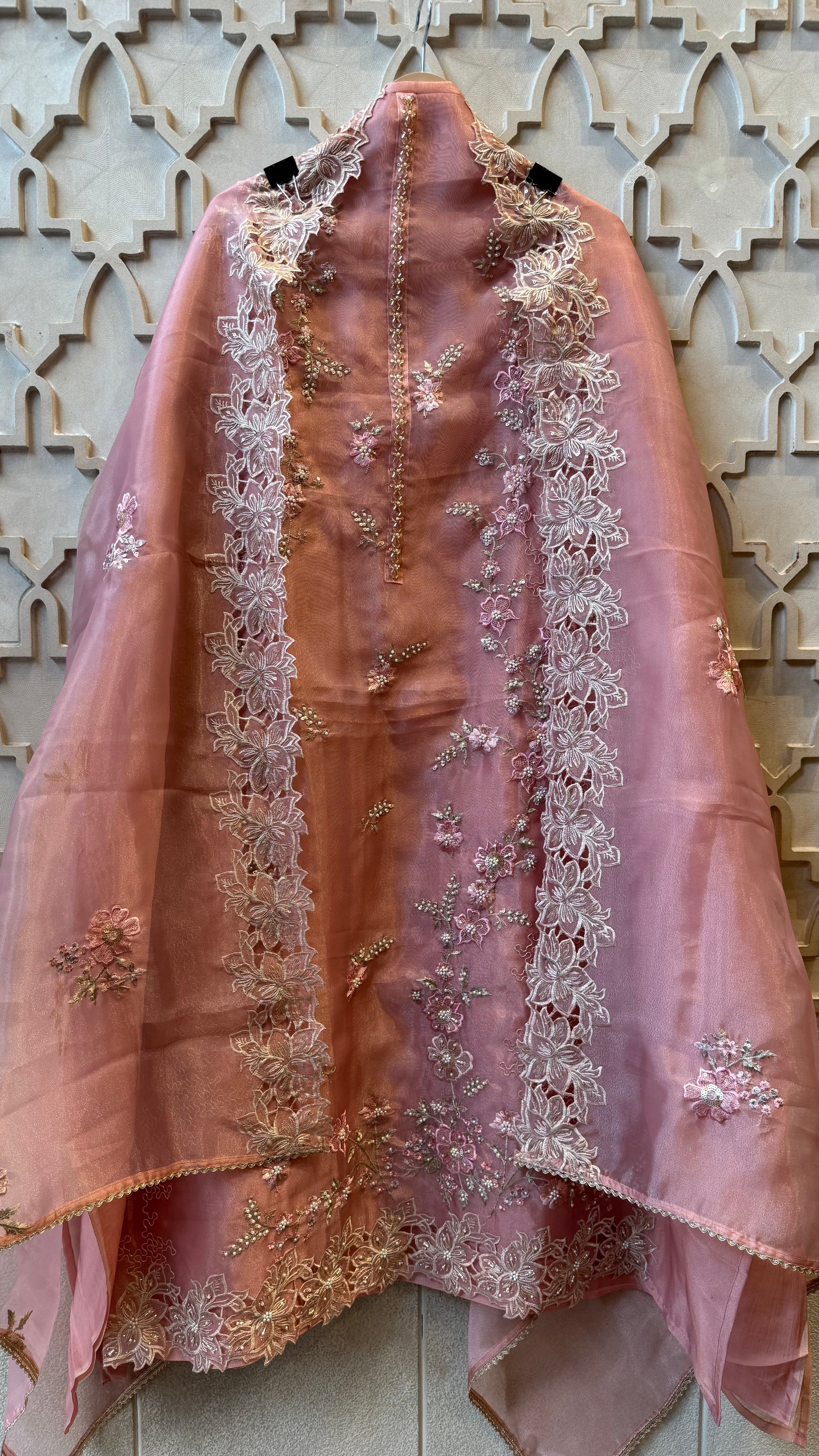 Glass Tissue Hand Work Unstitched Suit