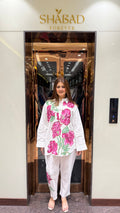FUSCHIA FLORAL HANDPAINT COORDSET