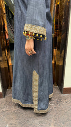 DENIM LONG SLIT DRESS