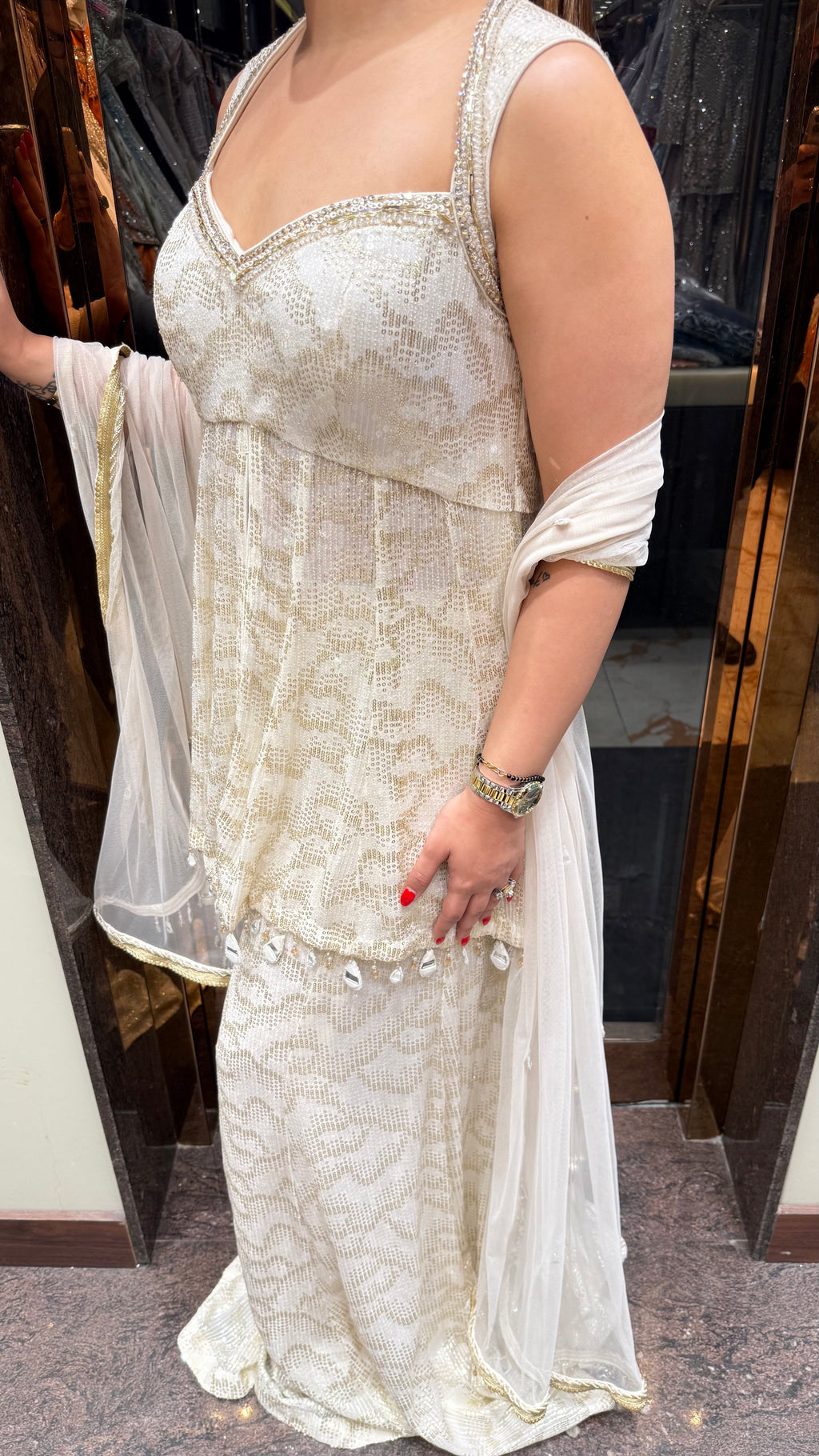 ELIZA IVORY SHARARA SUIT
