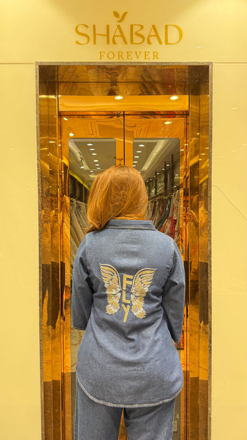 BUTTERFLY DENIM CO-ORDSET