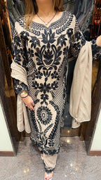 Ulfat Long Hand Embroidered Suit