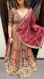 Multicolour heavy designer lehenga