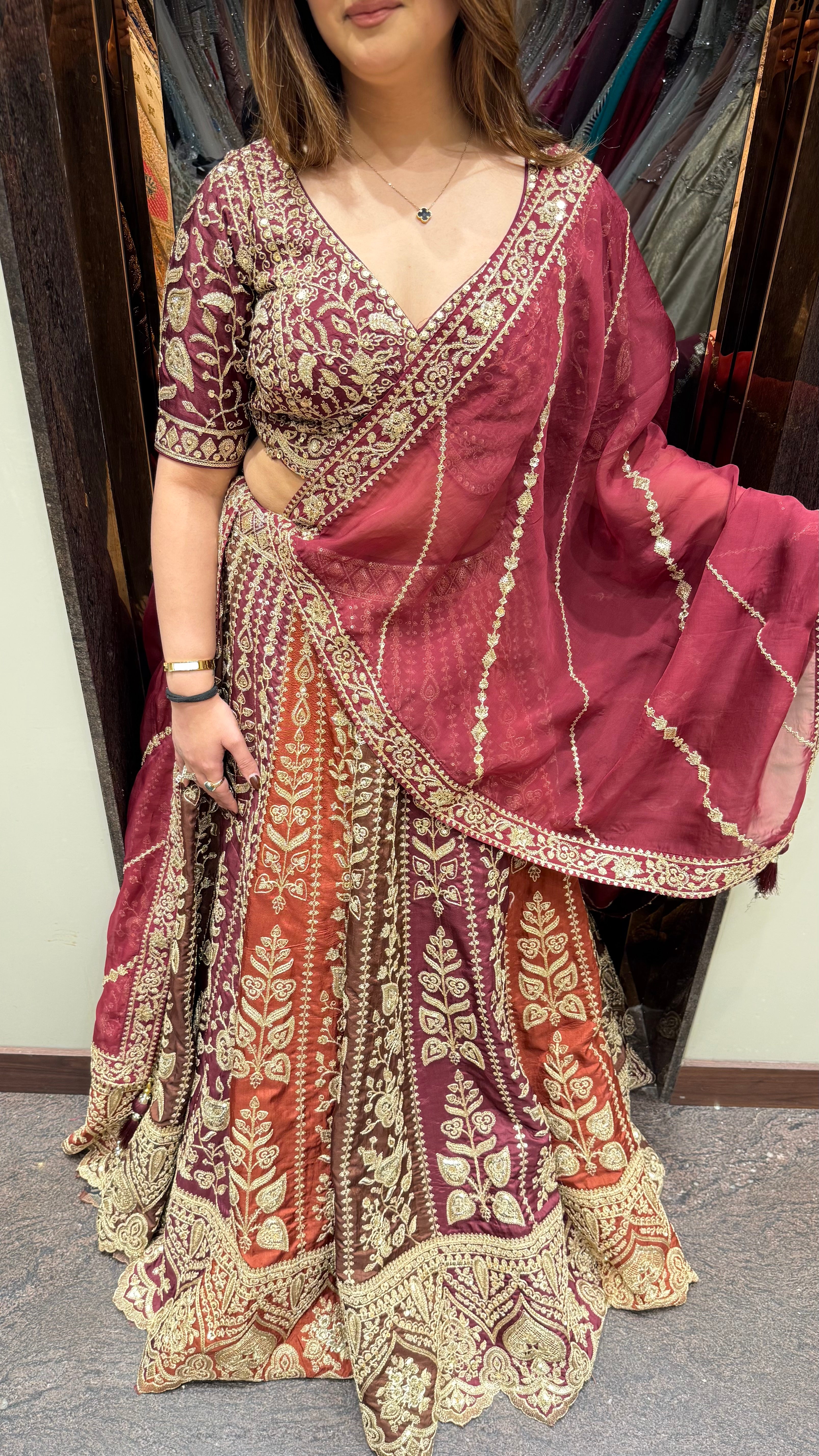 Multicolour heavy designer lehenga