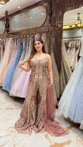 Mehrwan Dusty Rose Corset Sharara Set