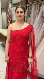 ROUGE ONE SHOULDER SHARARA SET