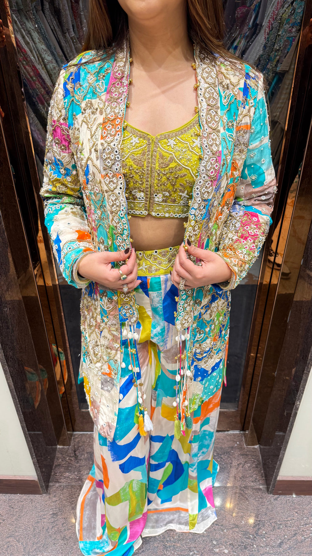 Raza 3 pc printed jacket set