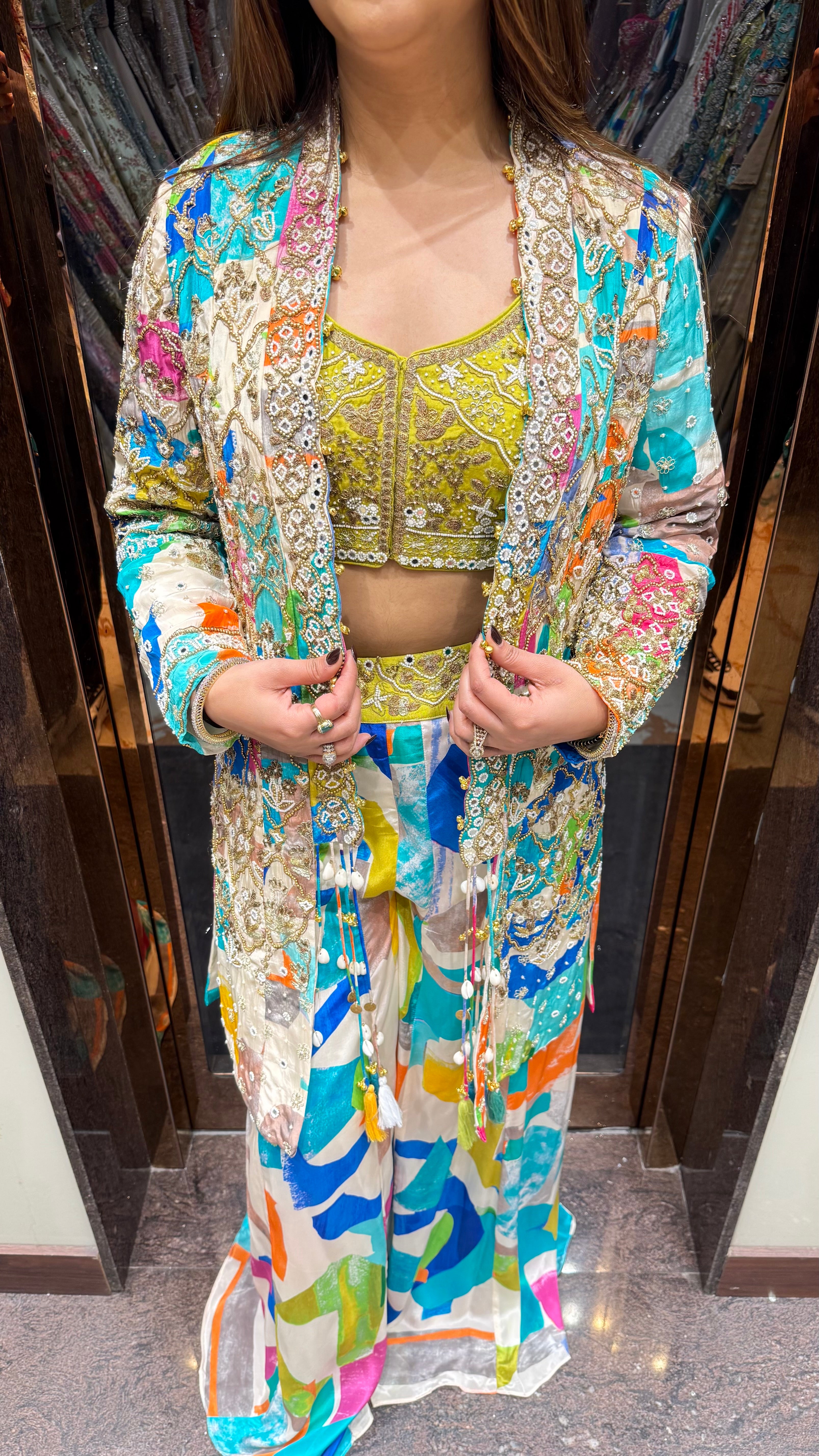 Raza 3 pc printed jacket set