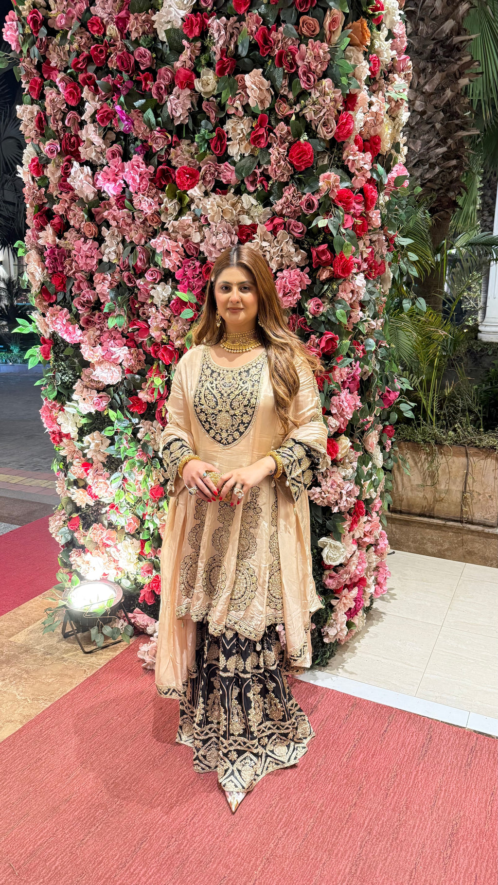 Saira Black Gold Sharara Suit