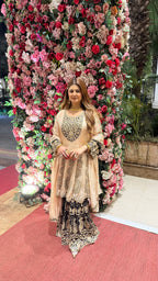 Saira Black Gold Sharara Suit