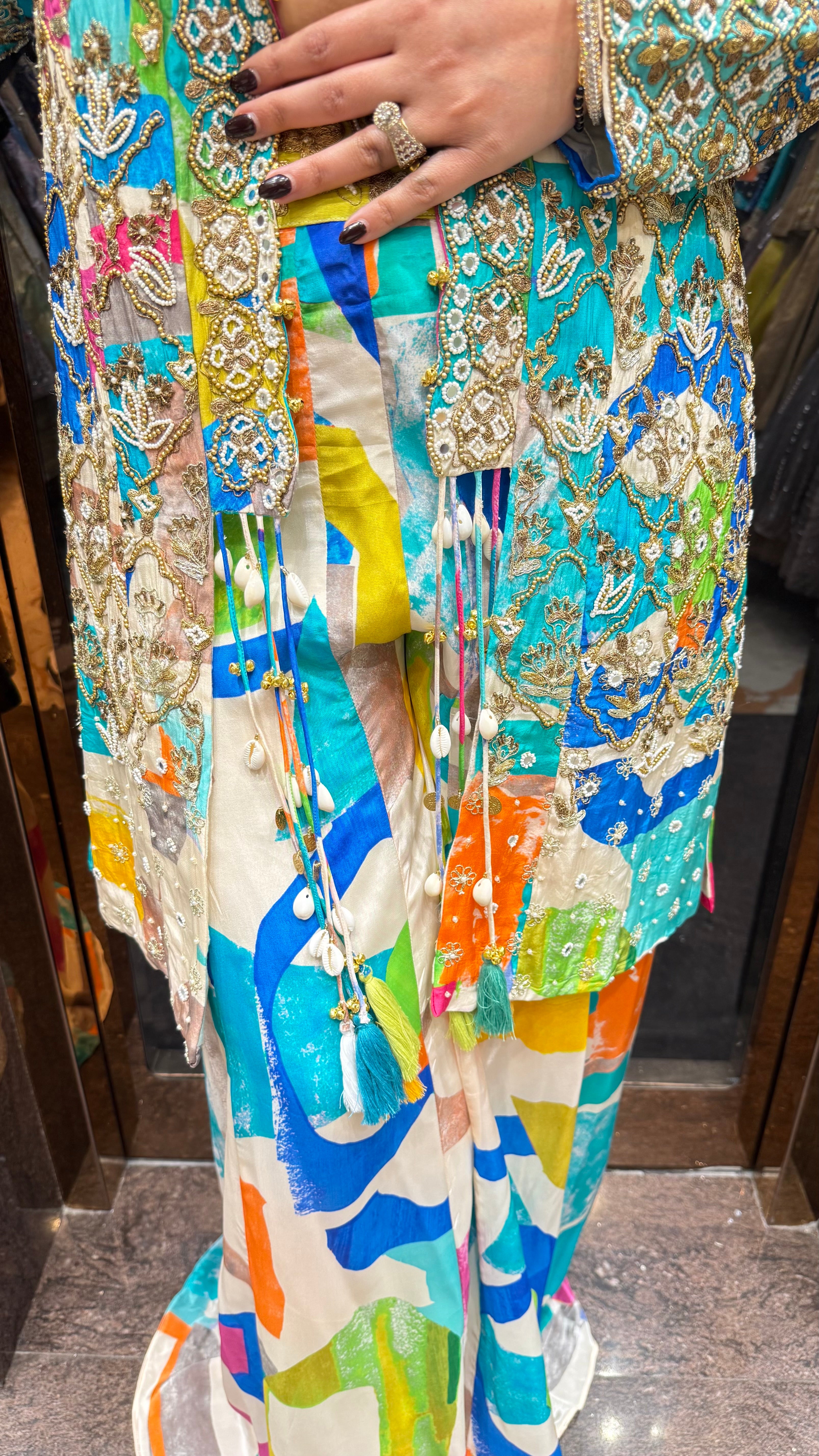 Raza 3 pc printed jacket set