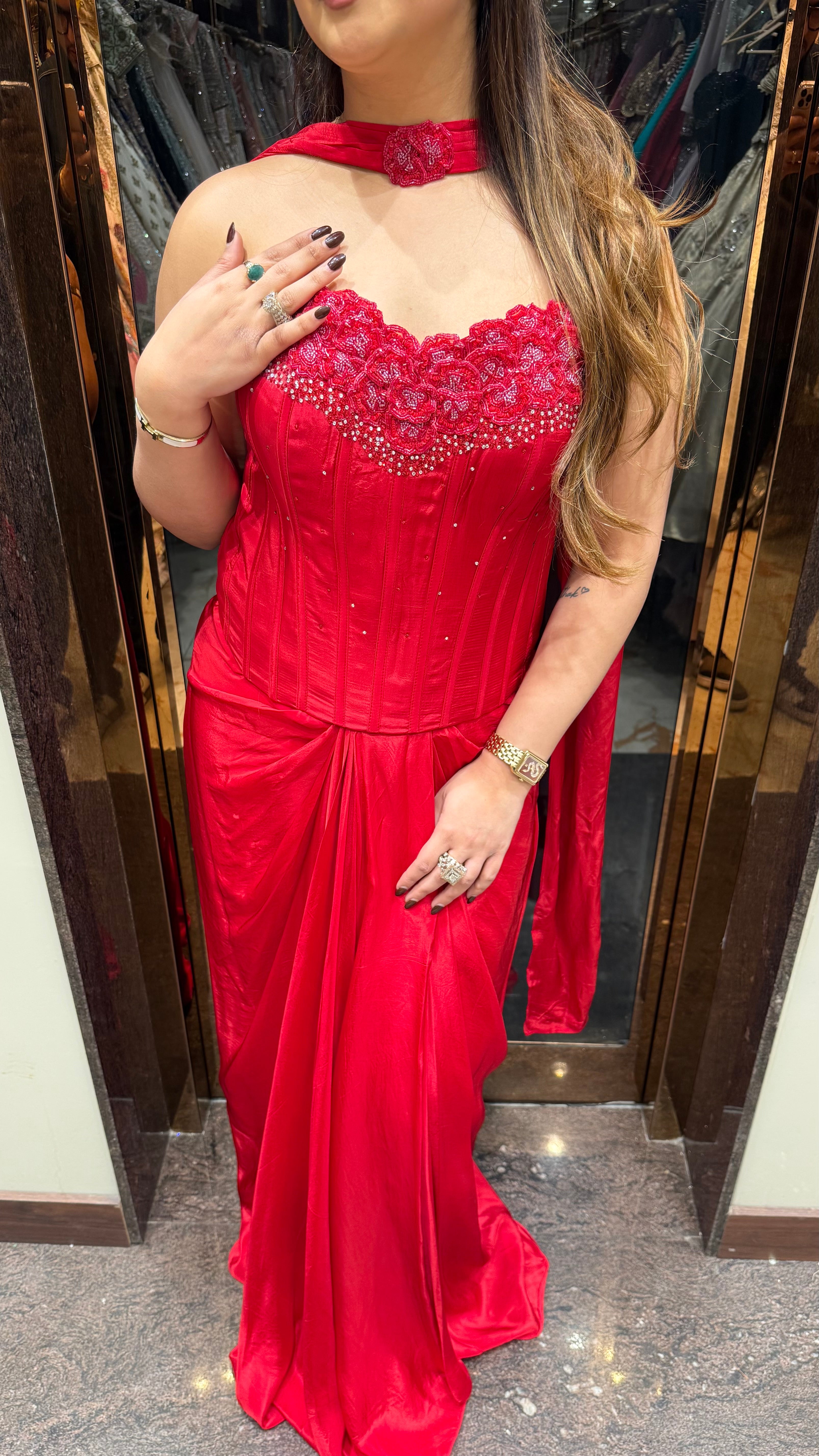 Classic indowestern corset dress