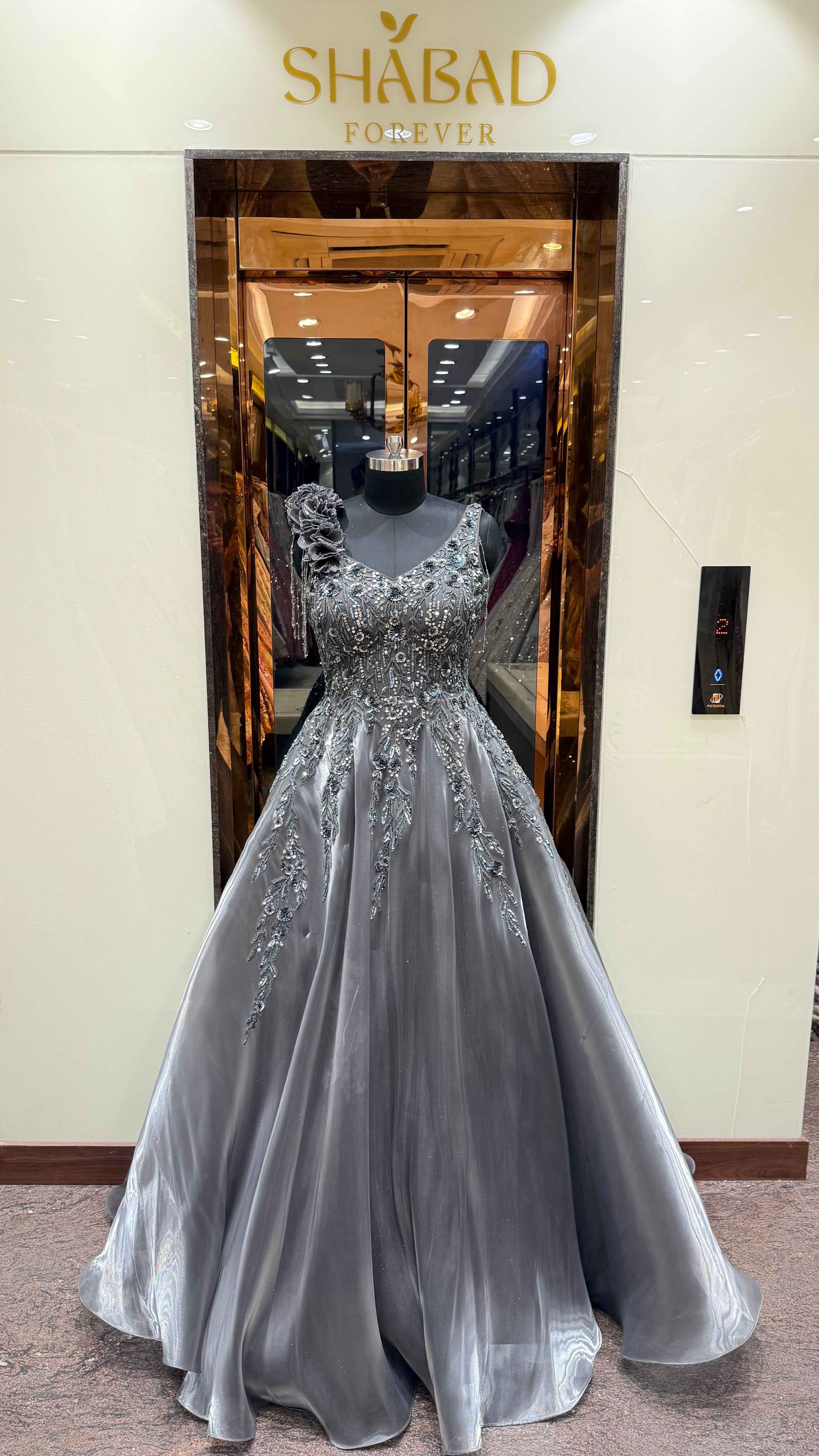 CELESTE EMBROIDERED BALL GOWN