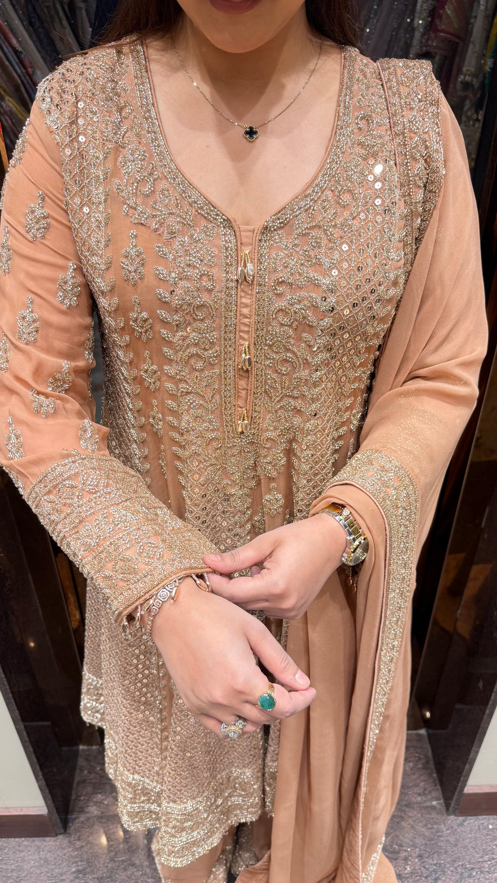 AZAAN HANDWORK PEPLUM WITH SHARARA