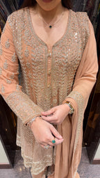 AZAAN HANDWORK PEPLUM WITH SHARARA