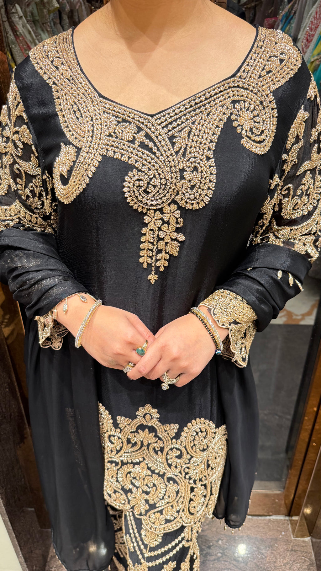 Insha Metallic Pearl Embroidered Suits