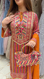 JASHN RAINBOW STRIPED SUIT