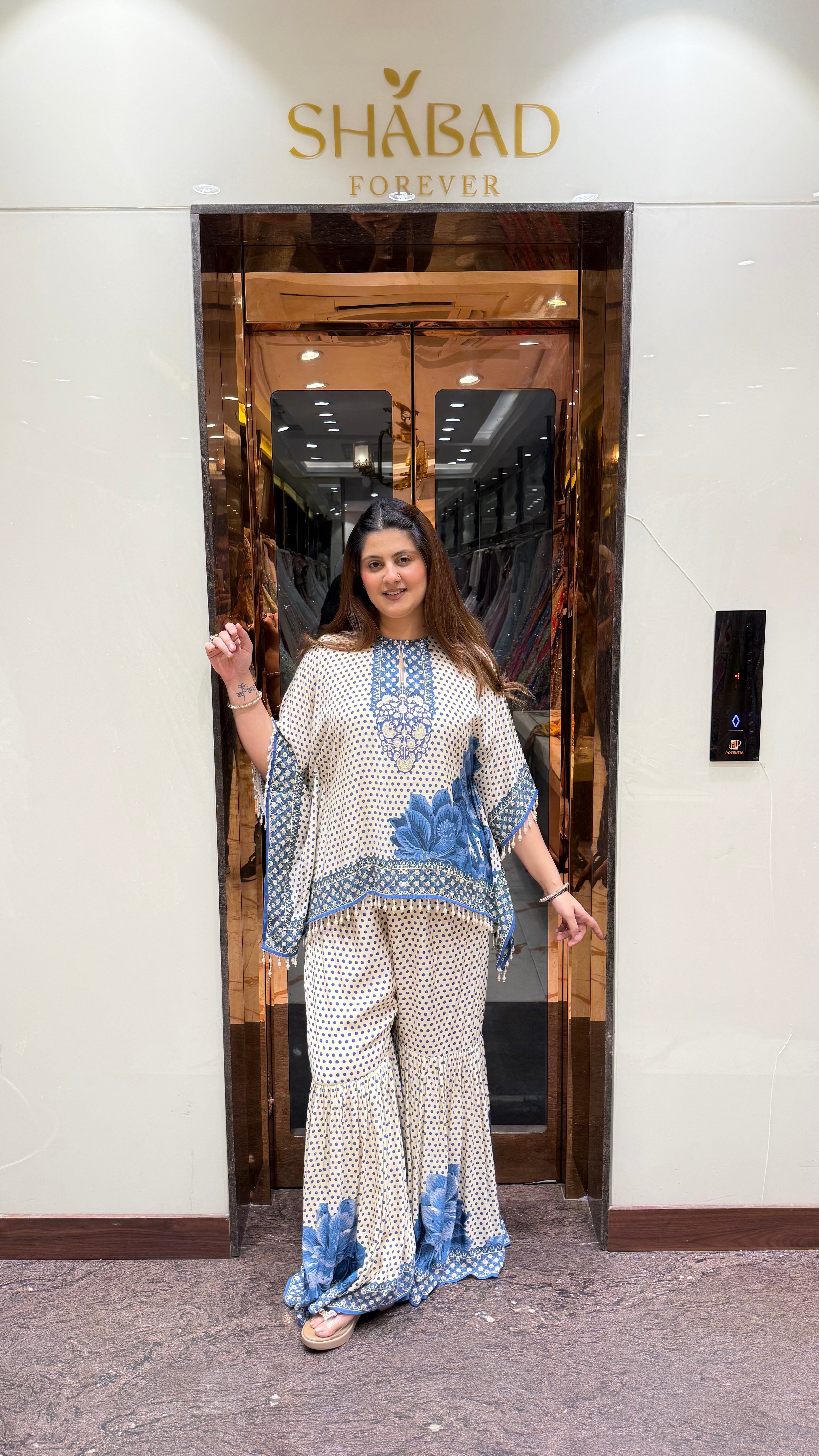 NEELE PHUL KAFTAN GHARARA SET