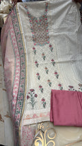 Floral Pink Maheshwari Cotton Suit