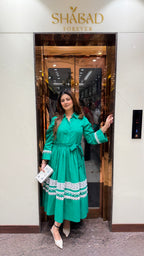 GREEN BALLROOM SHIRT DRESS