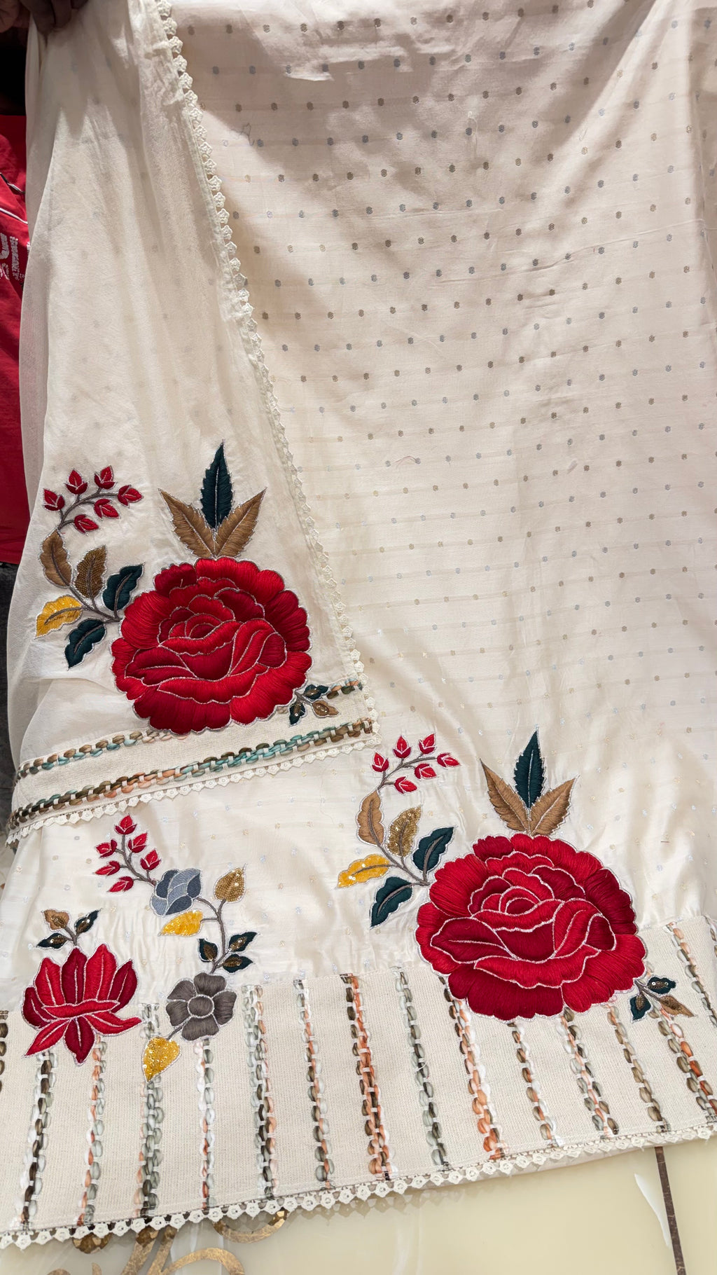 ROSE STRIP UNSTITCHED SUIT