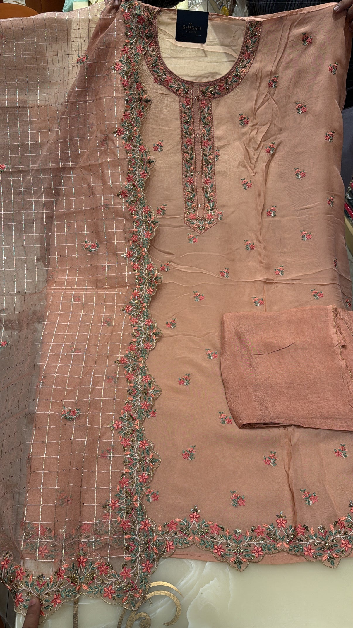 Organza Unstitched Suit