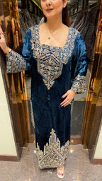 Velvet Long Side Slit Suit/Dress
