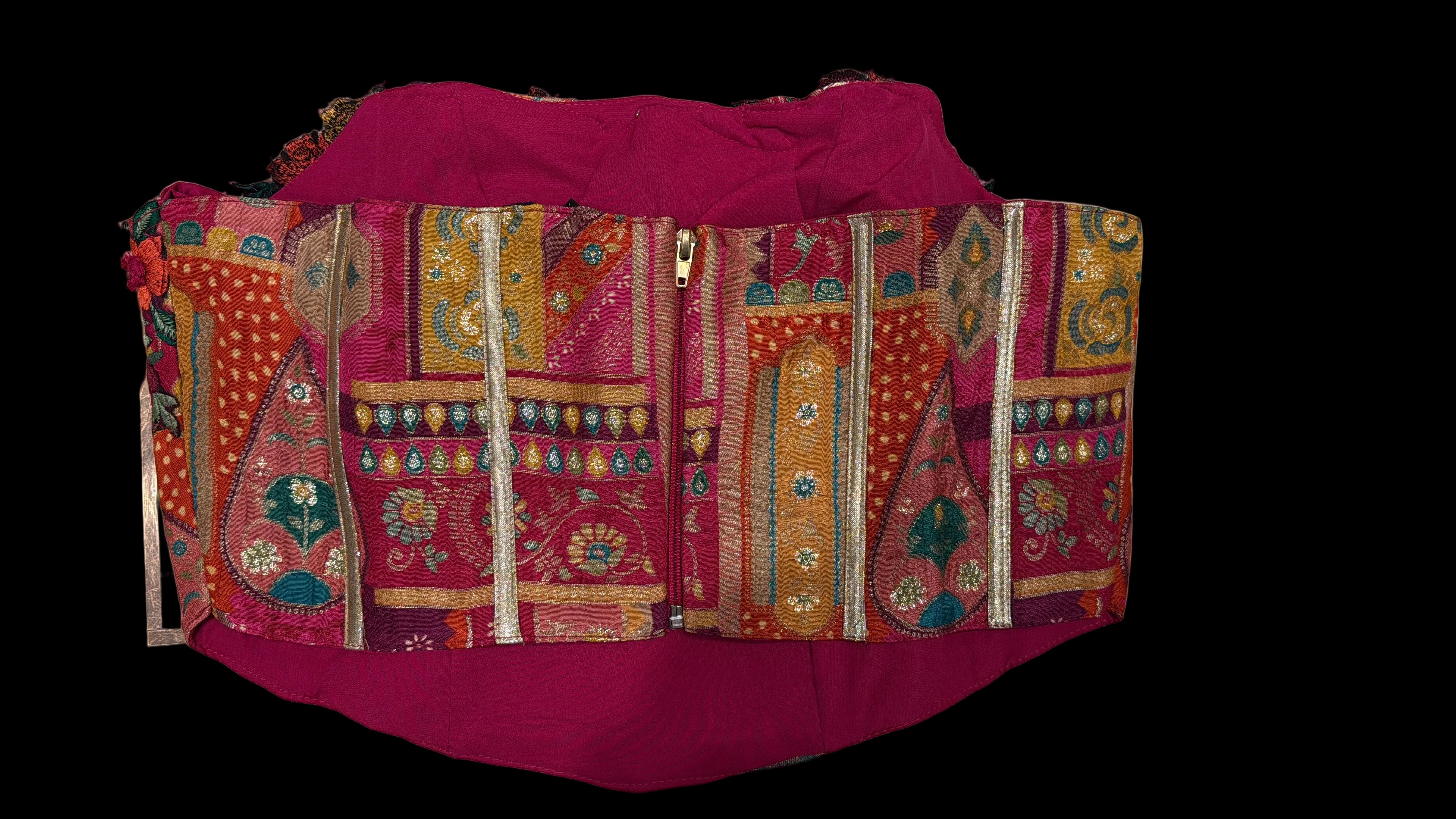 Pink Corset Drape Saree