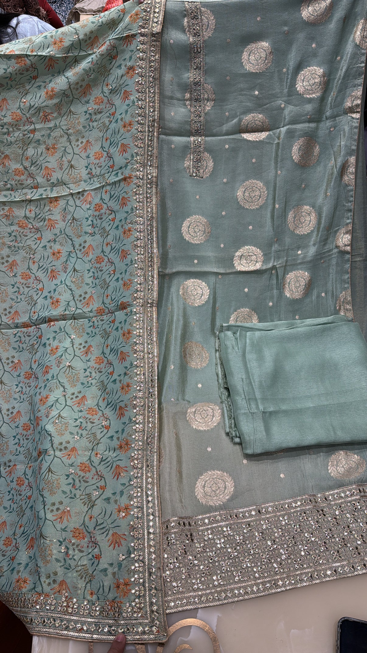 Banarsi Silk Unstitched Suit