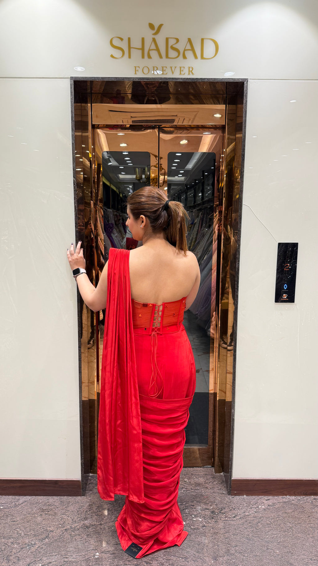 Mirror Tulip Corset Saree