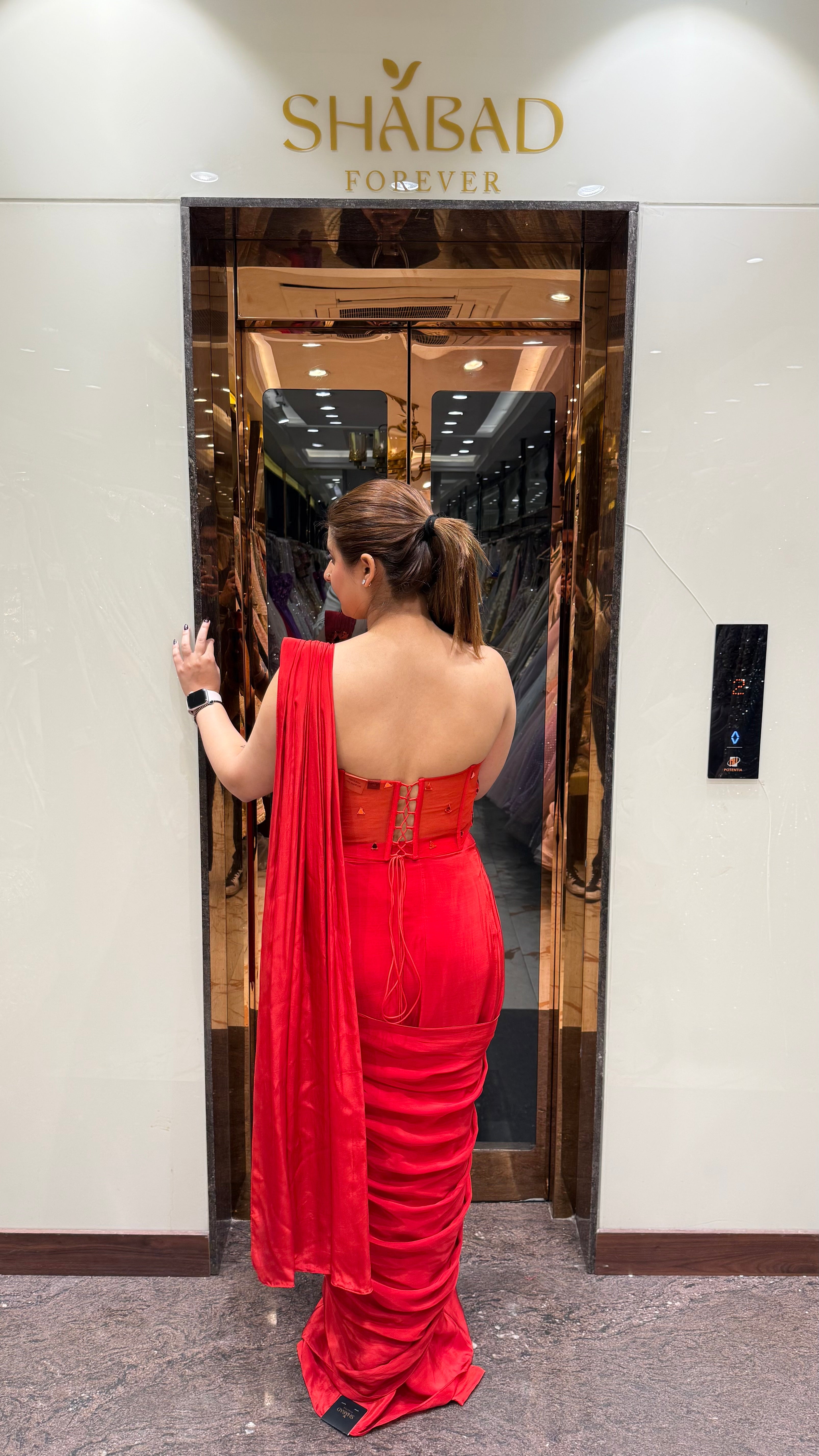 Mirror Tulip Corset Saree