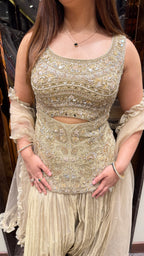 IVORY GLOW CRUSHED SHARARA SUIT